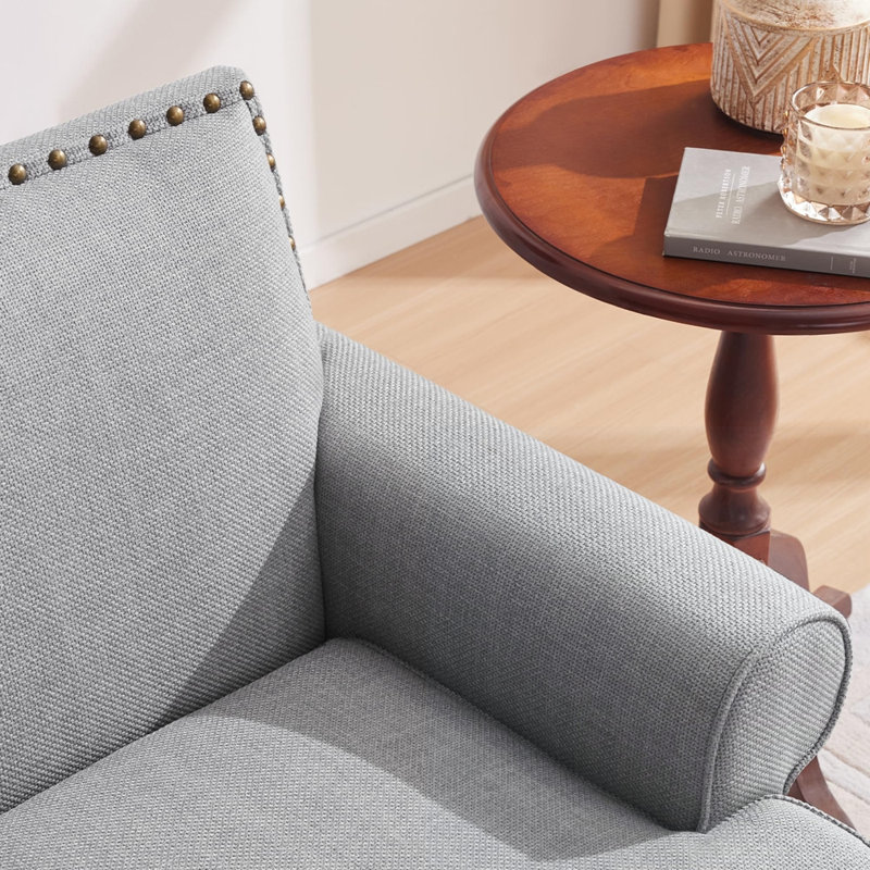 Chaises de salon avec coussin moelleux, Polyester gris
