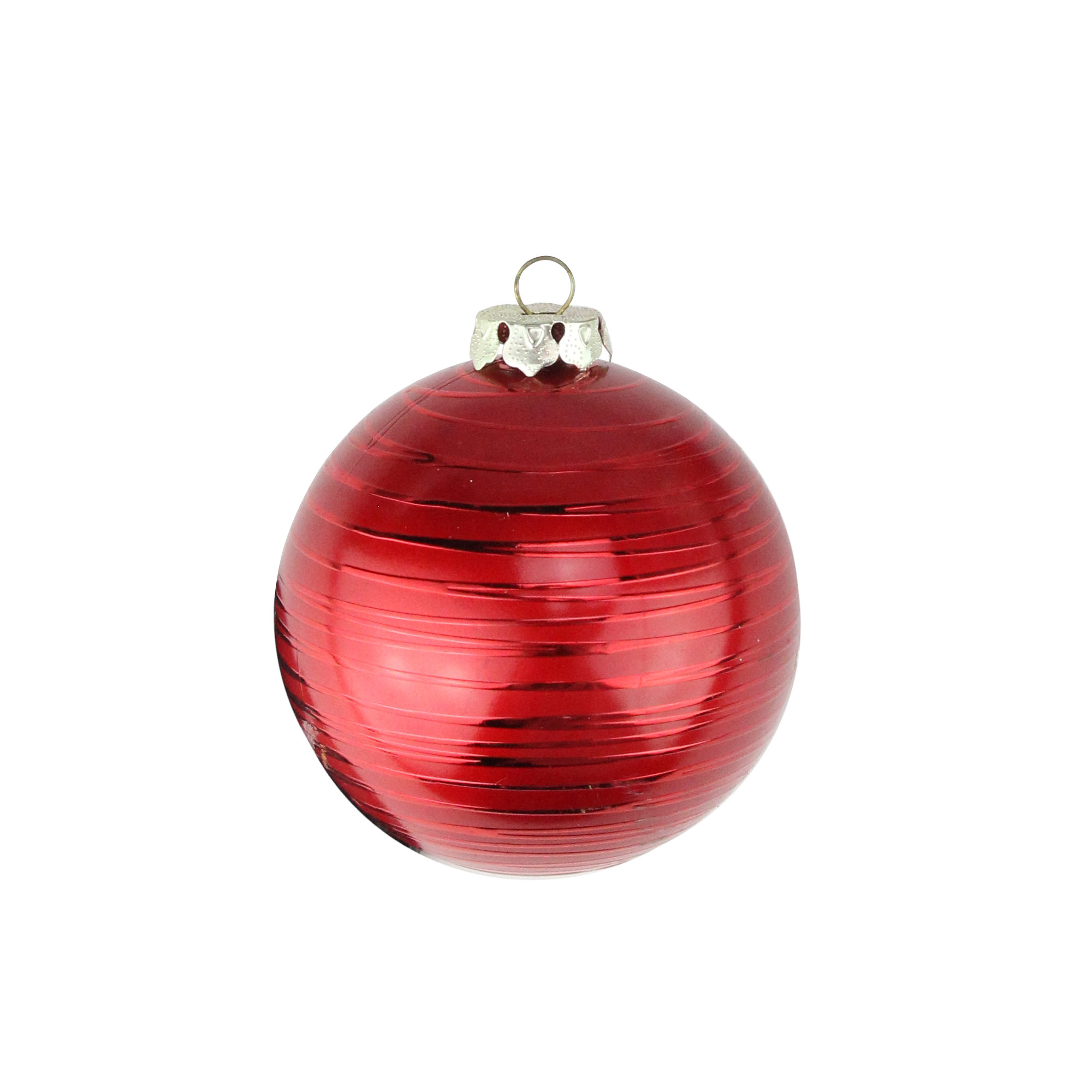 The Holiday Aisle® Red Drizzled Line Shatterproof Matte Christmas Ball ...