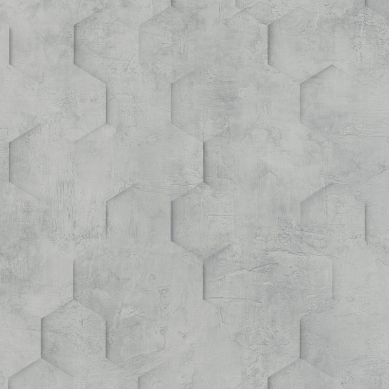 The Loft Collection Geometric Hexagon Wallpaper Roll, Grey