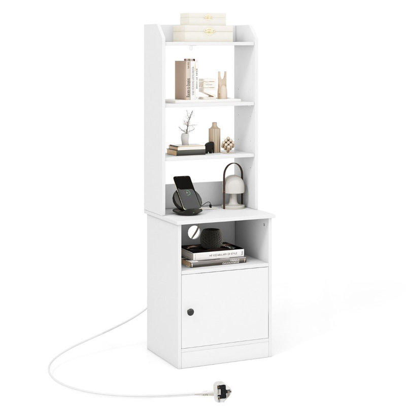 45cm W Manufactured Wood Bedside Table, White