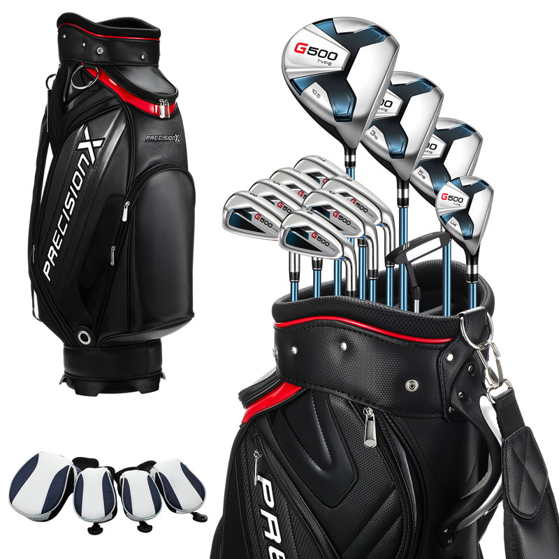 1 Set Mens Golf Club Set with Golf Bag - Complete Club with Driver, Fairway, Hybrid for Right Handed Golfers - Beginner & Intermediate Friendly