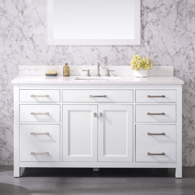 Ajhane 60'' Single Bathroom Vanity with Engineered Stone Top
