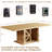 Modern Dining Table For 4 To 6, White Rectangle Kitchen Table With Storage, Wooden Pedestal Dining Room Table With Fridge Space-57733440-57733441