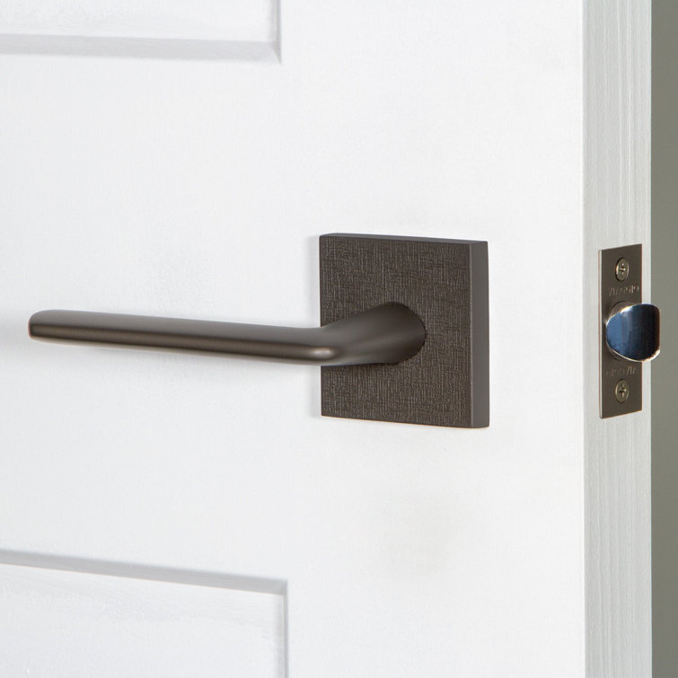Viaggio Quadrato Linen Rosette Double Dummy With Brezza Lever In Bright Chrome