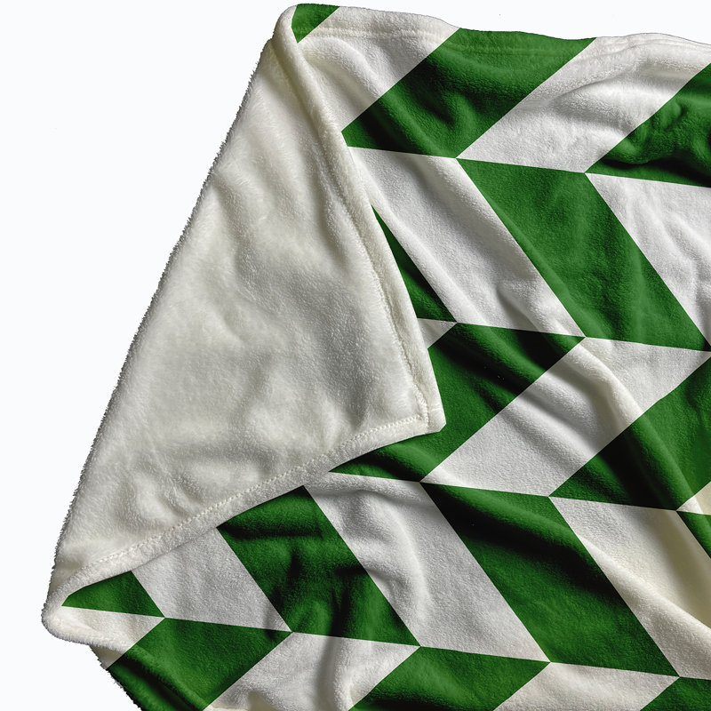 Solange Plain Weave / Muslin Throw Blanket, Green