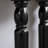 Black Solid wood Half-circle Console Table-307332519