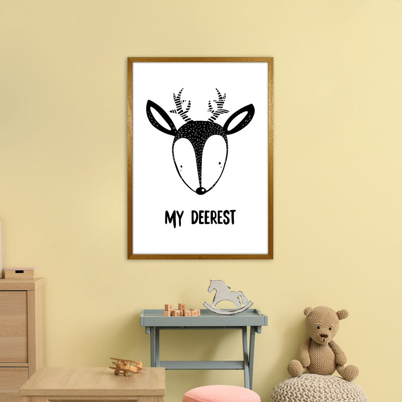Deer by Miniofmine - Print, Brown Framed, 88cm H x 64cm W x 3cm D