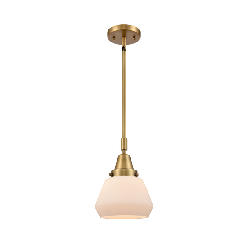 Cahn 1 - Light Single Pendant, Matte White, No Bulb Included, Brushed Brass