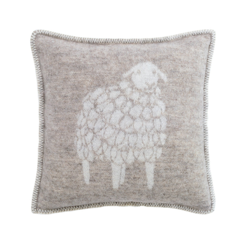 Evered Square Cushion Cover, Soft Brown/Off White
