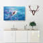 Swimming Dolphin In Abstract - Wrapped Canvas-55337631