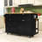 Nels 3-Piece Wooden Kitchen Island Set, Kitchen Island with Drop Leaf, Storage Cabinet and 2 Stools-2063413553