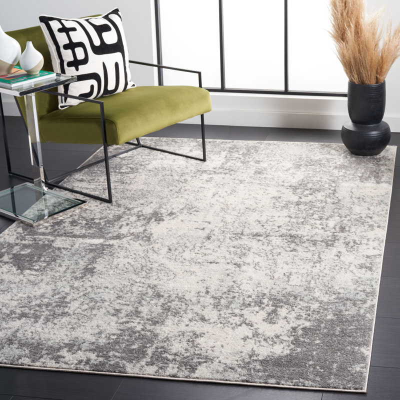 Tapis ivoire / gris Tulum 284, Rectangle 4 pi x 6 pi
