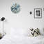 Décoration murale abstraite florale abstraite bleue, 12 x 12 po