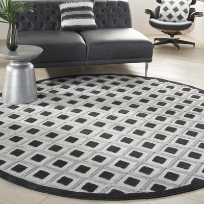 Tapis noir Newton Houndstooth