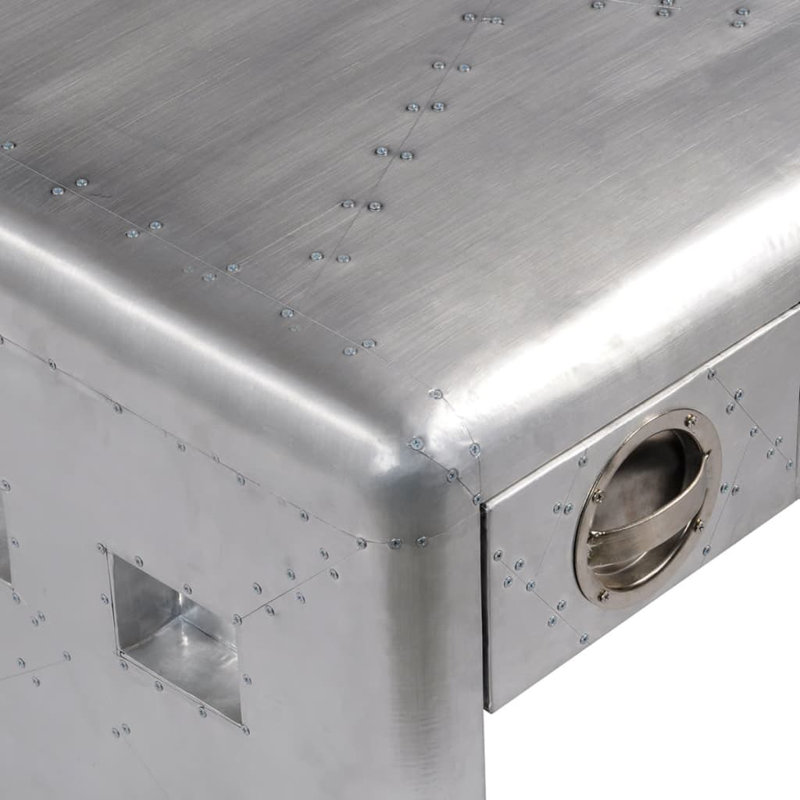 Aluminum Frame Single Coffee Table with Storage