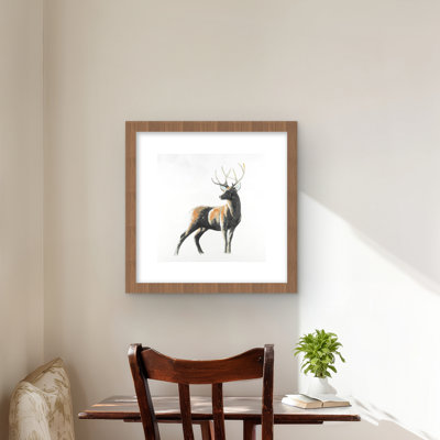 Abstrait cerf - reproduction matte encadrée brune pour la décoration intérieure