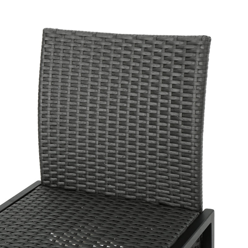 Transitional Style Outdoor - , Iron Frame, , 16.55" W X 20" D 43.99" H, 30.00" Seat Height 2Pcs With Weather , Stylish For Backyard, Dark Brown/Grey, Assembly Included