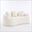 Canapé courbé en éponge à compression complète blanc, canapé compact en chenille 30D sans assemblage pour petits espaces et appartements, 65 /-1162520880