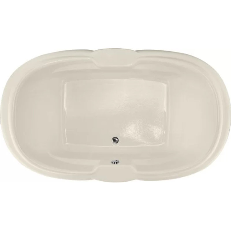 Yvette 72'' x 41.75'' Soaking Acrylic Bathtub, Biscuit, Polished Chrome