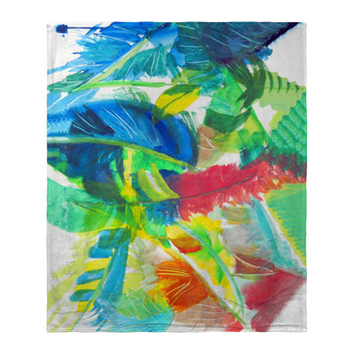 Jeté en soie Abstract Palms