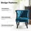 Grenier Traditional Velvet Upholstered Wingback Side Chair with Button-Tufted-1673326507