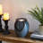 9.25"H Turquoise Leaf Textured Ceramic Jar Tabletop Fountain With Pump And LED Light (KD)