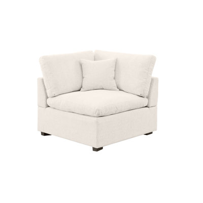 Upholstered Chenille Corner Chair Module, Beige