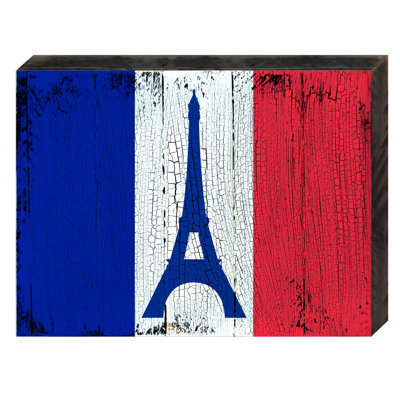 Décoration murale en bois Drapeau de la France