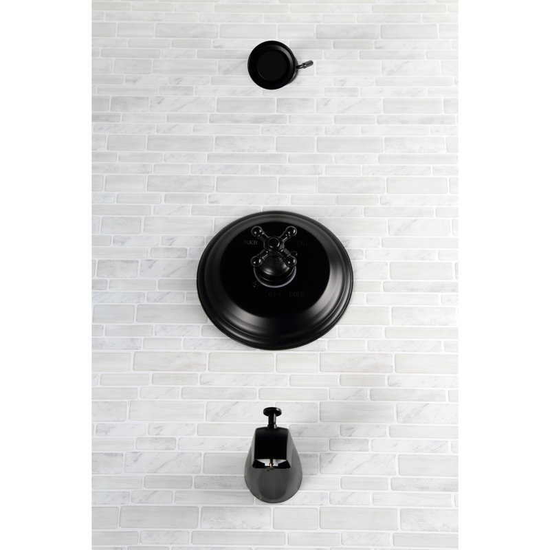 Robinet de baignoire et de douche à pression équilibrée à poignée simple Kingston Brass Metropolitan, Chrome poli
