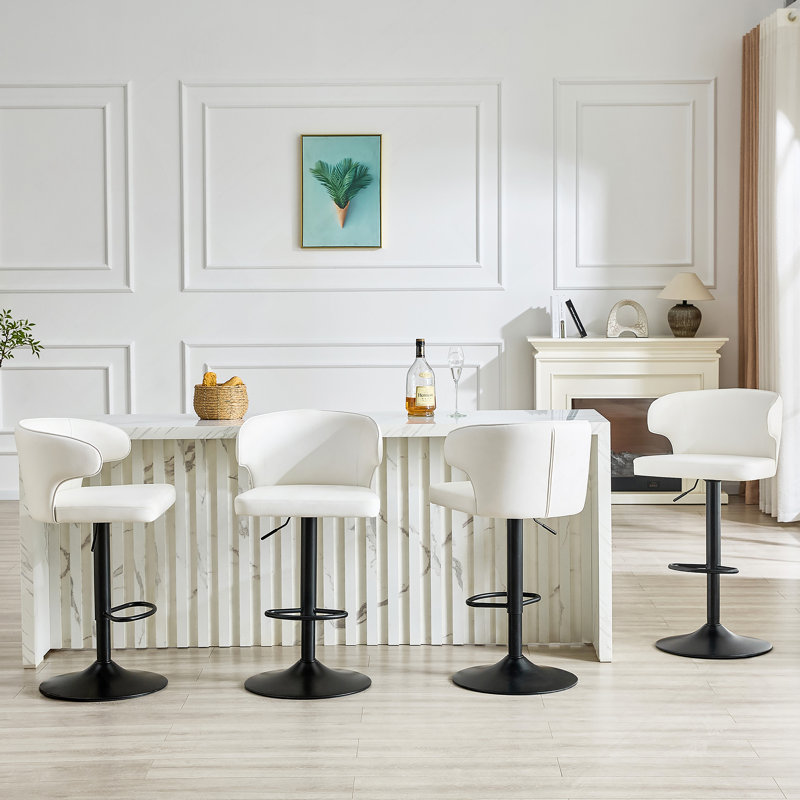 Chaise de bar pivotante réglable de qualité supérieure avec support ergonomique à haut dossier, Noir