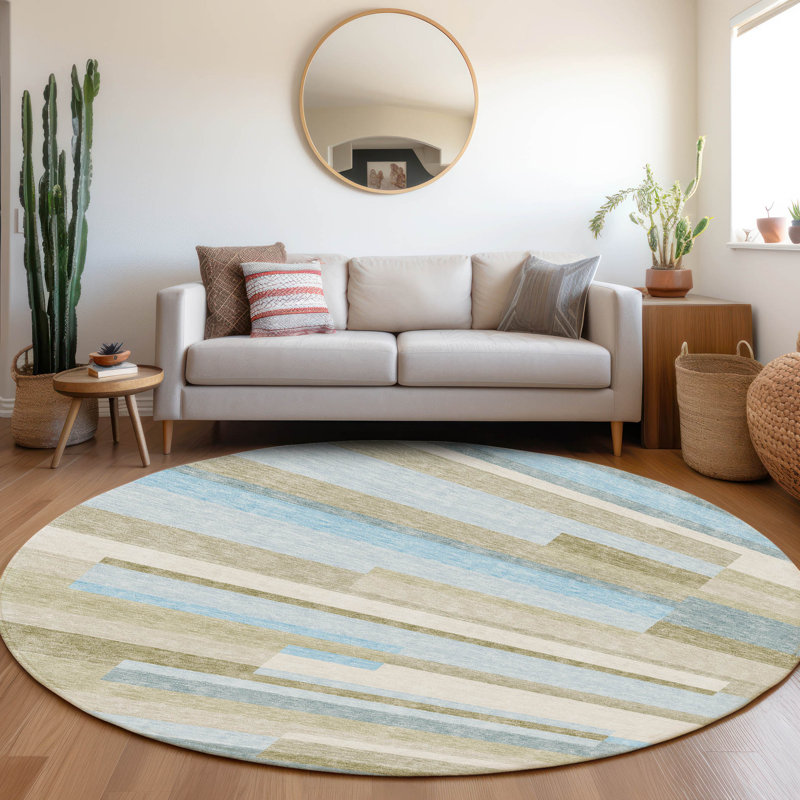 Tapis intérieur / extérieur Malchow avec envers antidérapant, Rond 8 pi