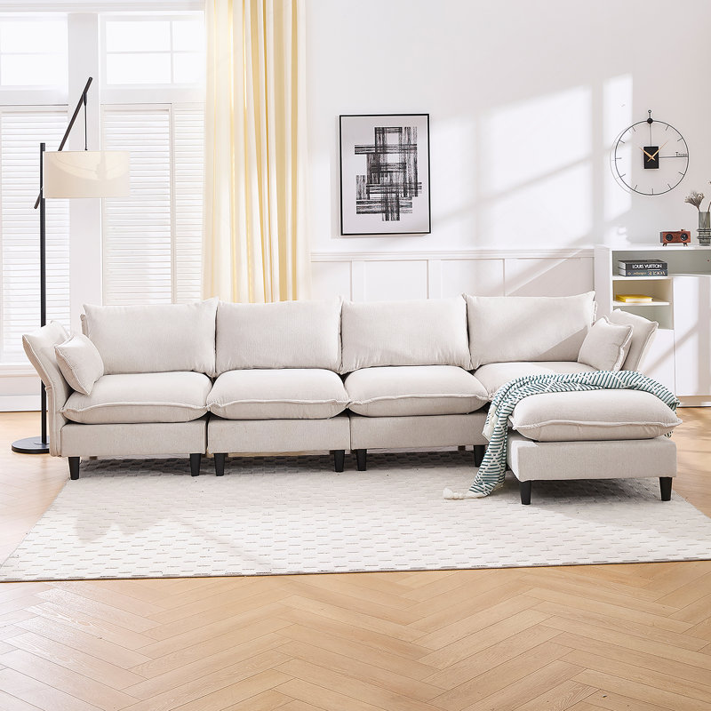 Ensemble de canapé modulaire polyvalent pour divers espaces, améliorant le confort et le style, Beige