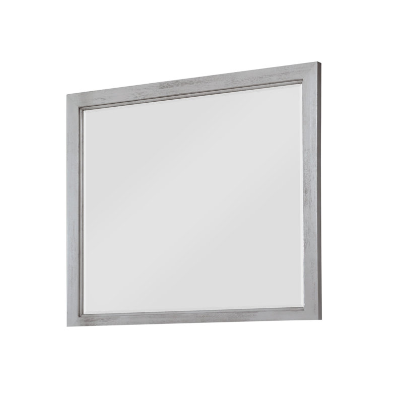 Scheller Wood Flat Wall Mirror