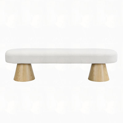 64"L Entryway Bench Fabric Ottoman