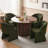 5-Piece Dining Table Set, Wood Top, Faux Fur Armchairs-108053366-108053362-108053361