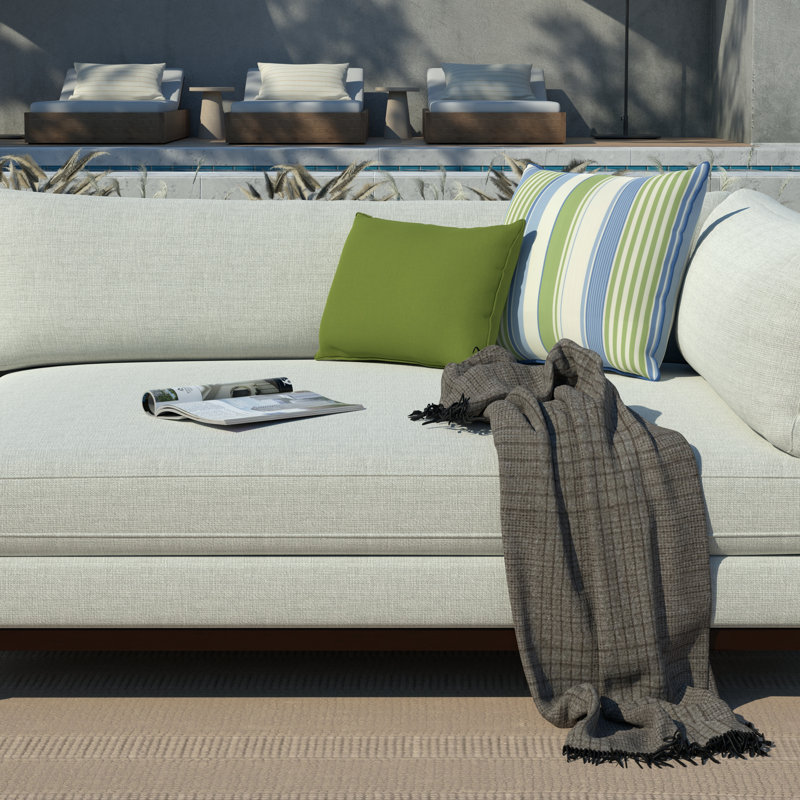 Lillian August Outdoor Living Lagoon Lumbar Pillow Cover, 14"H x 20"W, Lime