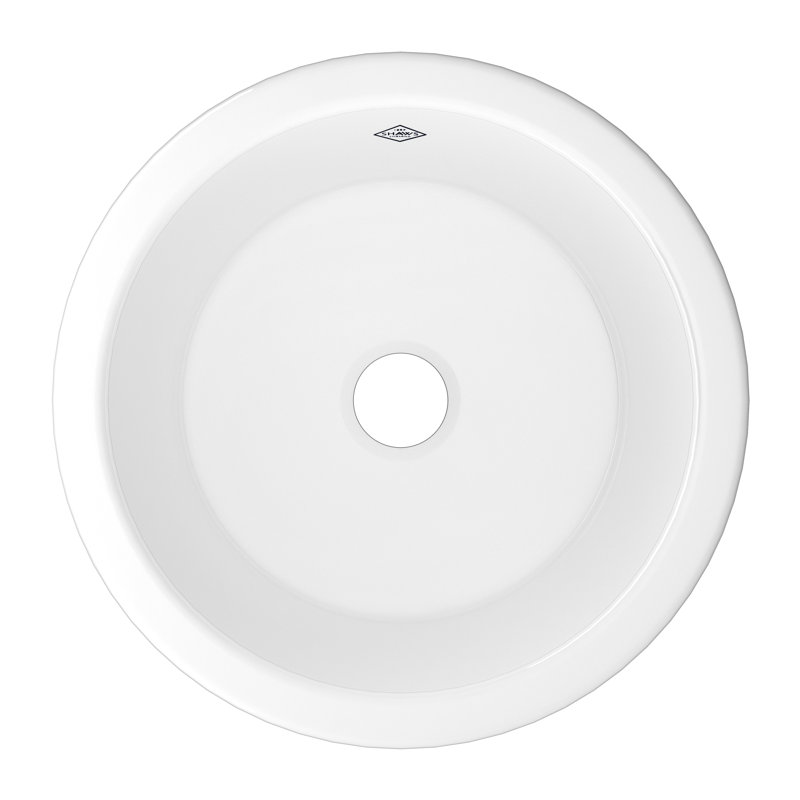 Lancaster 18" Single Bowl Round Bar/Food Prep Fireclay Kitchen Sink, White