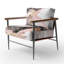 Fauteuil d'appoint rembourré rose et noir texturé Splash Marble I-616908310