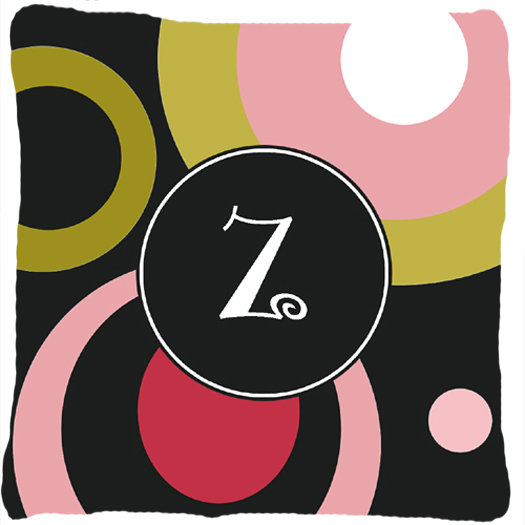 Monogramme rétro en noir intérieur/extérieur Throw Pillow, Z