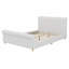 Bed frame with high headboard and rolled footboard with screw-locked slat construction for noise-free nights-1984924635
