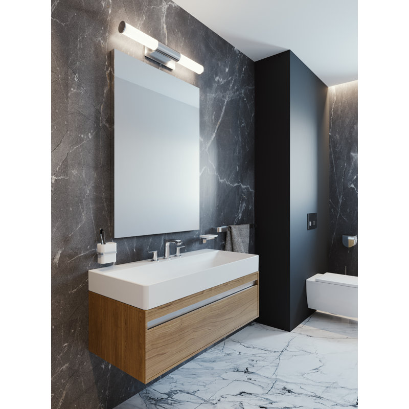 Éclairage pour salle de bain 2 lumières DEL blanc / argent à intensité variable Parkerson