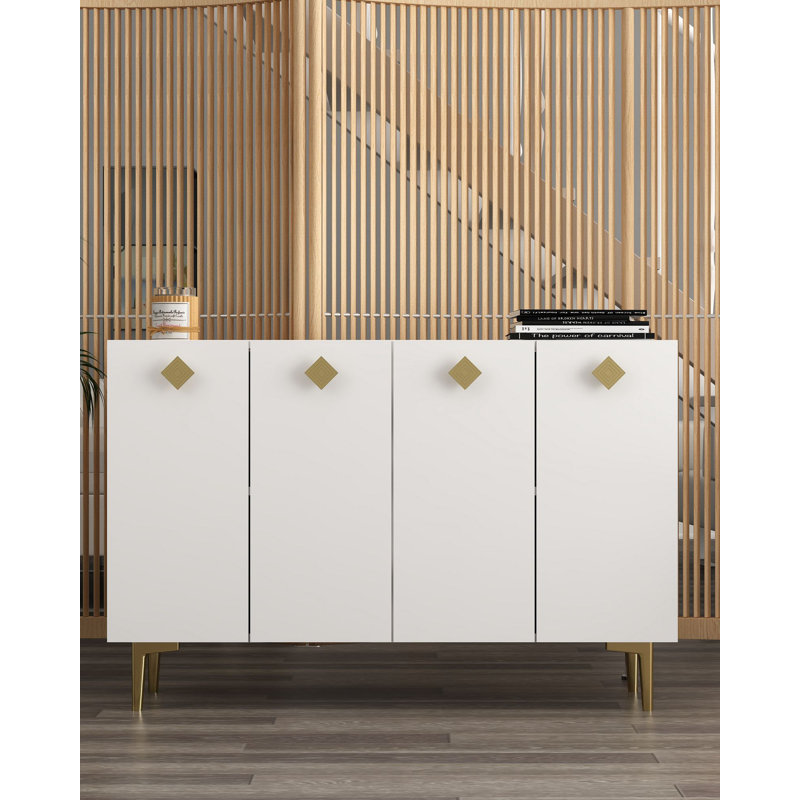 Console, Blanc / Doré