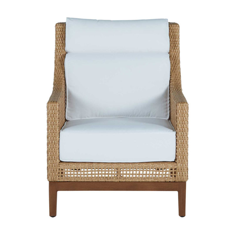 Péninsule tissée Penia Raphia clair / bois de santal, Raphia clair / bois de santal naturel, Perigold Play - bleu marine