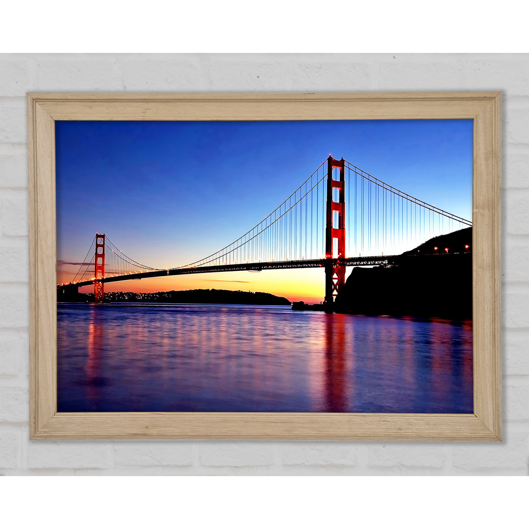 San Francisco Golden Gate Bridge Sonnenaufgang Gerahmter Druck