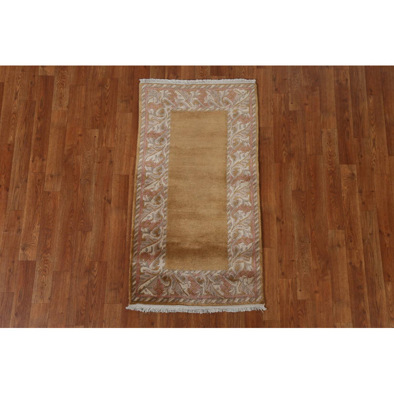 Tapis oriental en laine népalais noué à la main 2 pi 2 po x 3 pi 10 po