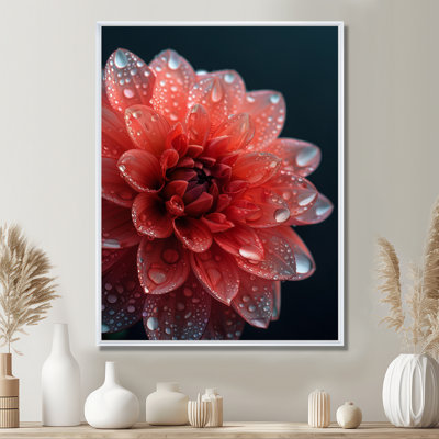 Dahlia nuance rouge nuances monochromes - art mural dans le salon