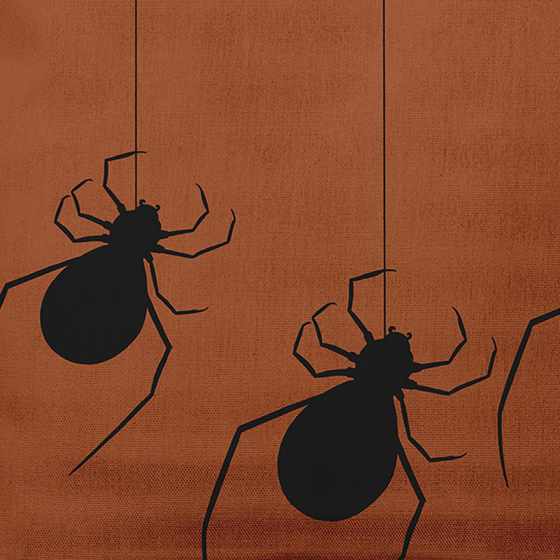 Coussin décoratif carré Hanging Spiders, 18 po x 18 po, Terre de Sienne