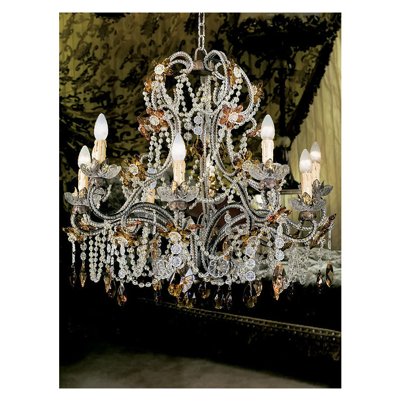 10 - Light Candle Style Classic / Traditional Chandelier with Crystal Accents, Swarovski