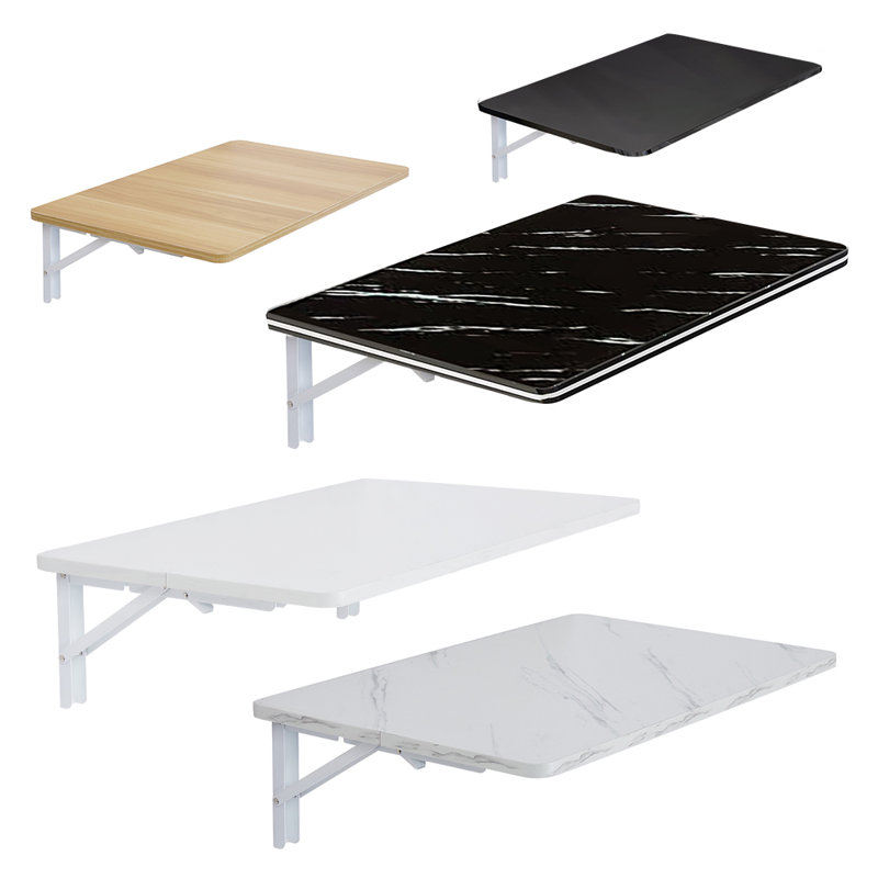 Black Folding Wall-Mounted Drop-Leaf Table