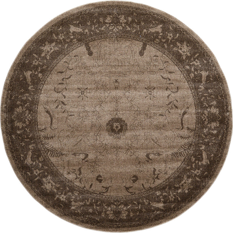 Godina Floral Indoor Rug, Round 8'